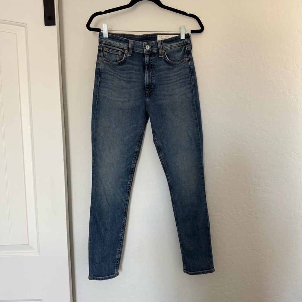 Rag & Bone Nina High Rise Ankle Skinny Jeans Classic‎ Casual Luxury Denim Pants